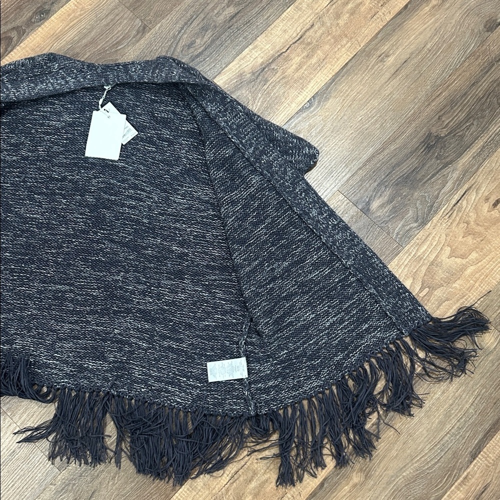 Joie Sona Fringe Cardigan Vest Style Sweater Stingray multi color gray size XS - Picture 7 of 11